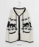 Bilforo Nordic Hood Wool Knit Zip-Up Cardigan