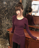 Hoyu layered one-piece wrap set long knit