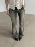 Sand Tin Washed Raw Bootcut Denim