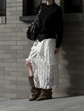 Autumn Lace Tiered Unbalanced Skirt