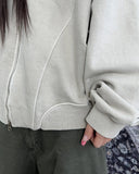 Hid Pigment Curved Hooded Zip-Up
