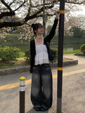 Chance Back Pocket Snap Pin Tuck Wide Pants