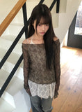 Haju Lace Layered Long Halter Sleeveless