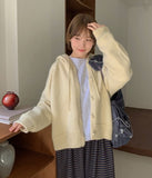 Milke Button Hood Knit Cardigan