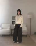 Sunb Rivet Stripe Balloon Fit Two-Way Denim Pants