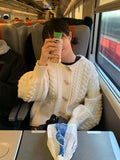 Dunve Sailor Collar Duffel Knit Cardigan
