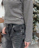 Dine Stripe Loose Polar Tee