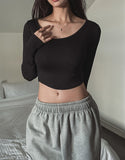 [U-BASIC] Mizuko crop round fleece long sleeves