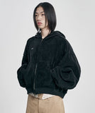 Corduroy Short Zip-Up Hoodie