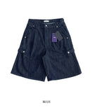 Non-fade Bermuda Snap Denim Pants
