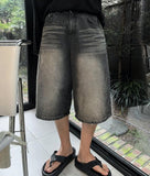 Brown Tin Bermuda Denim Pants