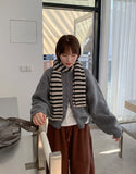Dips Wool Stripe Knit Muffler - Wool100%