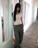 Anise Twist Shirred Short Sleeve T-shirt