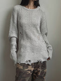 Space Damage Cable Knit