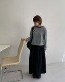 Cutle Corduroy Banding Long Skirt