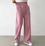 Blanket warm brushed lining long wide training pants