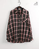 Deva vintage check brushed outer long sleeve shirt