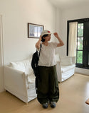 Hutin Nylon Cargo Wide Pants