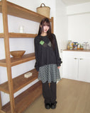 Haen Check Layered Midi Skirt
