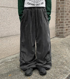 [unisex] Aichi banding pigment parachute wide pants