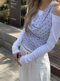 Pinne Dot Drape Halter Sleeveless
