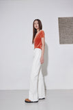 milky tassel cotton pants