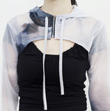 Zeo Tie-Dye See-Through Bolero Hood