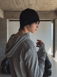 Mude Loose Fit Henley Neck Long Sleeve Hoodie