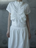 Riren Summer Shirred Zip-up