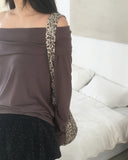 [MADE] Enze Vintage Antique Button Off Shoulder Long Sleeve T-Shirt