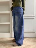 Radi Unique Zipper Pocket Long Wide Denim Pants