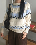 Uken Nordic Heart Cable Round Knit