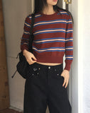 [Wool 20] Rican Stripe Wool Round Knitwear