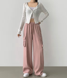 Two-Way Banding Wide Jogger Poly Pants