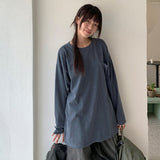 [BAONHAUS] Luke Pigment Pocket Slit Long Sleeve Tee