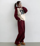 Two-Way Thick Brushed Lining Wide Jogger Cut Wide Banding Training Pants
