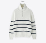 High Neck Washable Dangara Zip-Up Knit