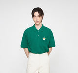 Flower Embroidered Pique Short Sleeve T-shirt
