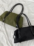 Modic leather color matching nylon shoulder bag