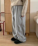 [unisex] Porimo banding stitch line brushed training pants
