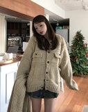[wool20%] Ellie Bokashi handmade knit cardigan