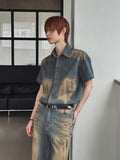 Summer Cool Oil Washed Western Denim Shirt