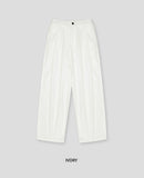 Lebec Cotton Half Banding Wide Pants