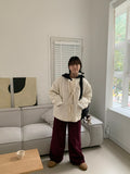 Vominde corduroy color wide pants