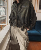Motion Belted Balloon Denim Jacket