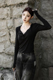 Slit Tencel Long Sleeve