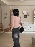 [Sleeveless SET] Dalit Ribbed Sleeveless Snap Button Long Sleeve Cardigan Set