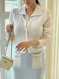 Aaron V-neck Punching Knit Cardigan