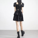 Webit Shirring Puff Dress