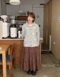 Bodel Frill Lace Banding Long Skirt